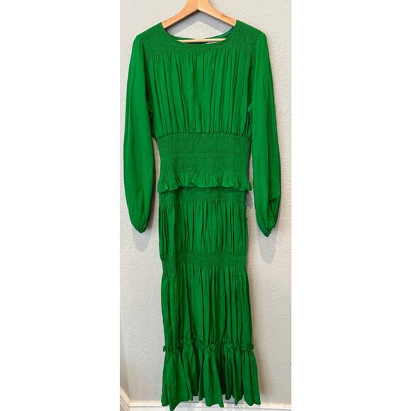 Oríré Gale Smocked Long Sleeve Tiered Maxi Dress Size US/4 - Picture 13 of 14